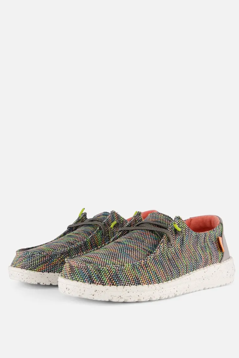 HEYDUDE Wendy Sox Instappers groen Canvas