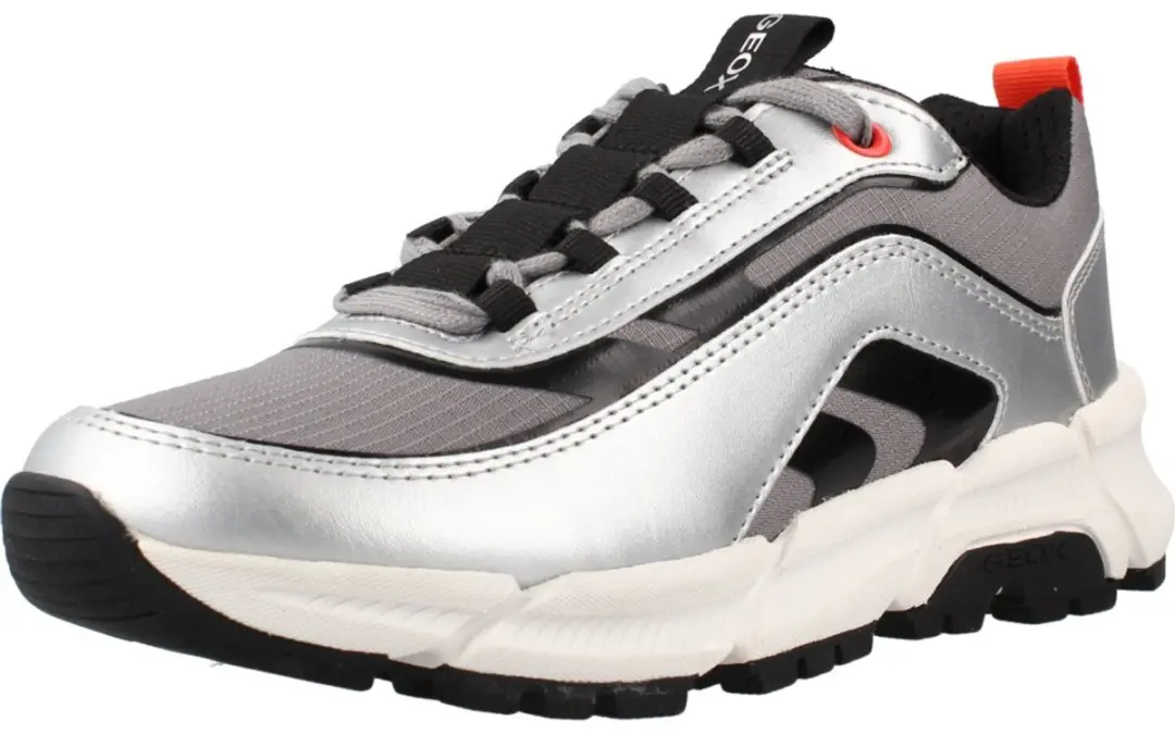 Geox Flexyper Plus Kindertrainers - 31 - Zilver/Lichtrood - afbeelding 5 van 5