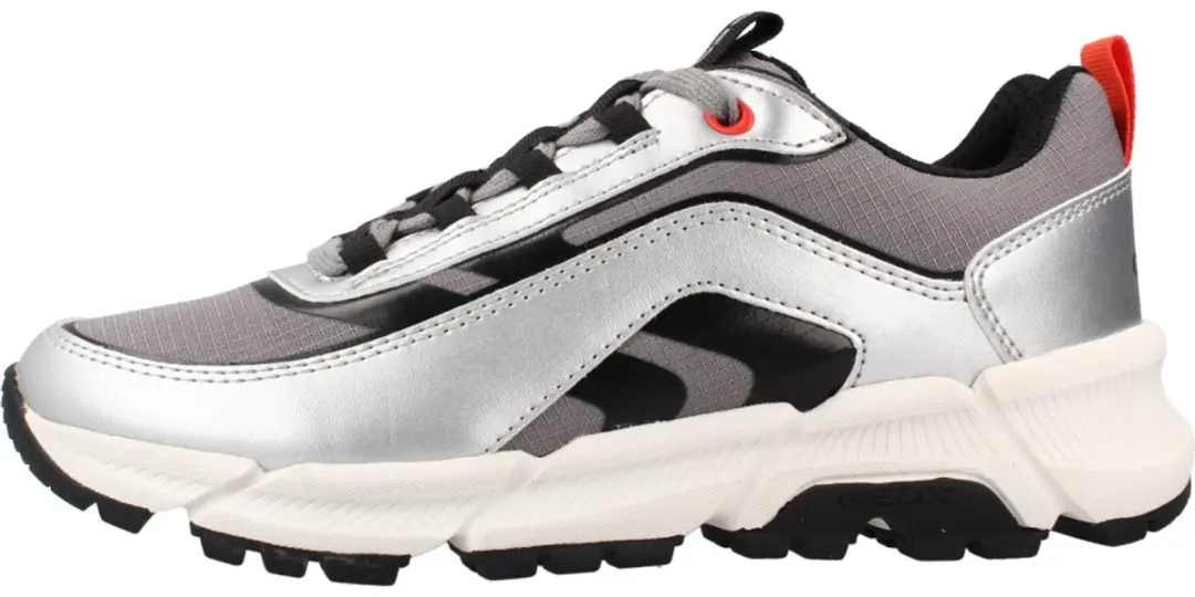 Geox Flexyper Plus Kindertrainers - 31 - Zilver/Lichtrood - afbeelding 4 van 5