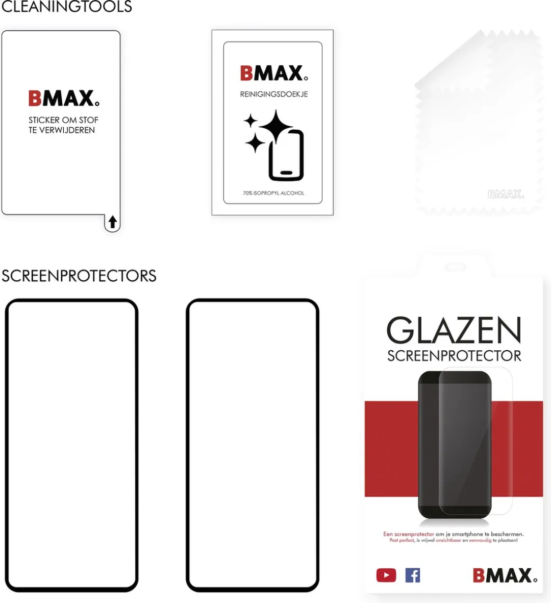 BMAX Realme X50 Screenprotector - 2 Stuks - Zwart