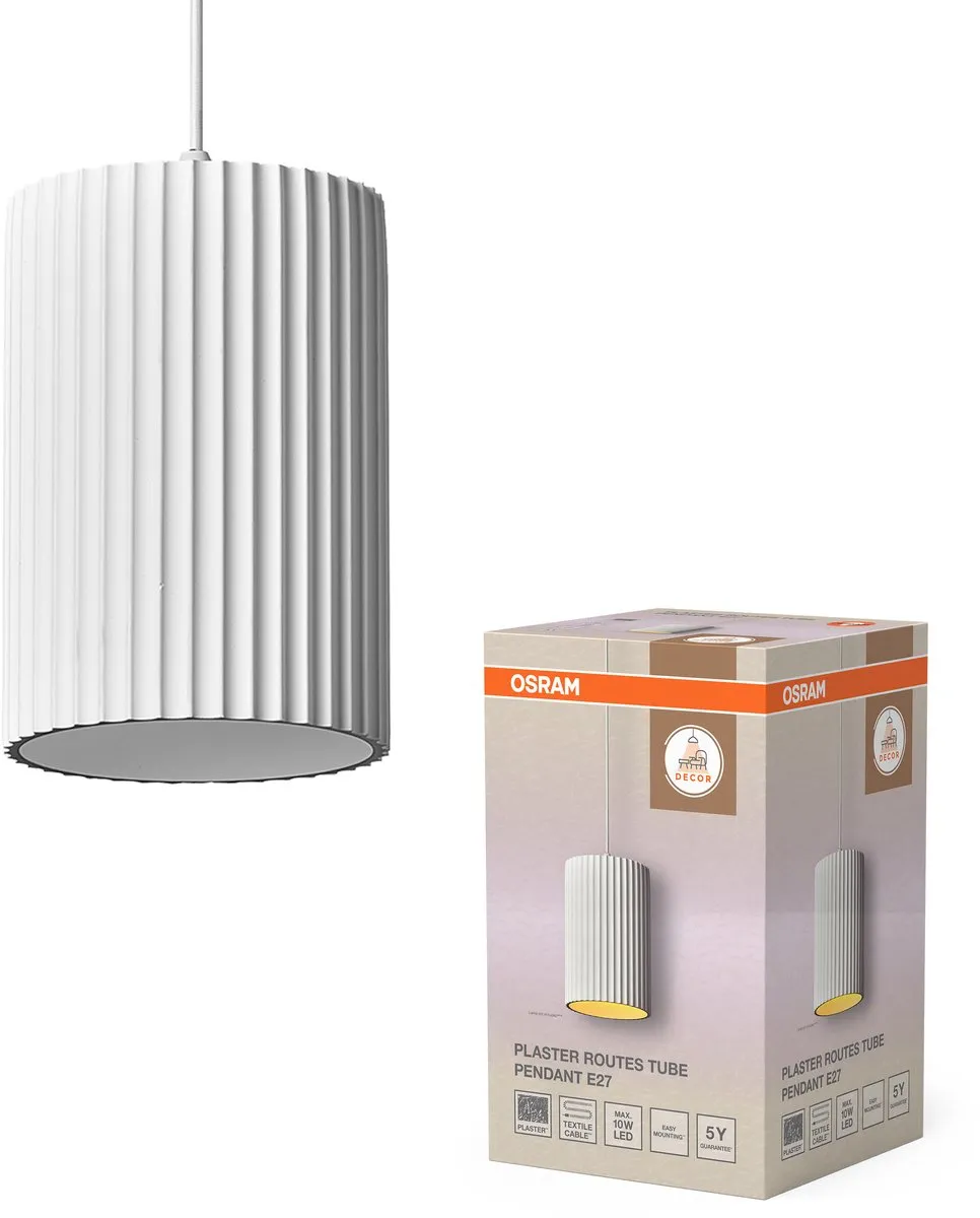 Osram Decor Pleister Routes Buis Hanglamp 150mm E27 - Wit