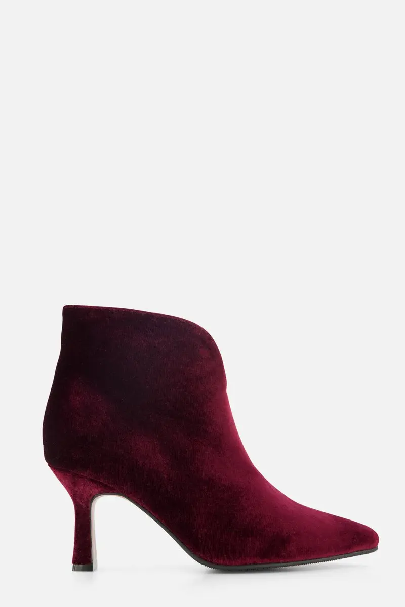 POSH by Poelman Enkellaarsjes bordeaux Textiel