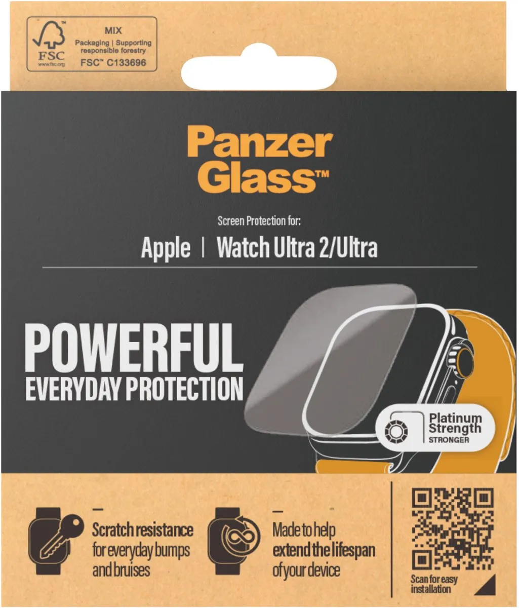 PanzerGlass Apple Watch Ultra 49mm Screenprotector - Transparant