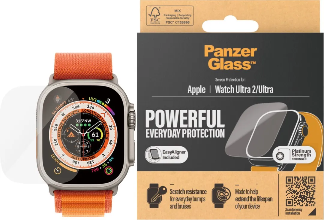 PanzerGlass Apple Watch Ultra 49mm Screenprotector - Transparant