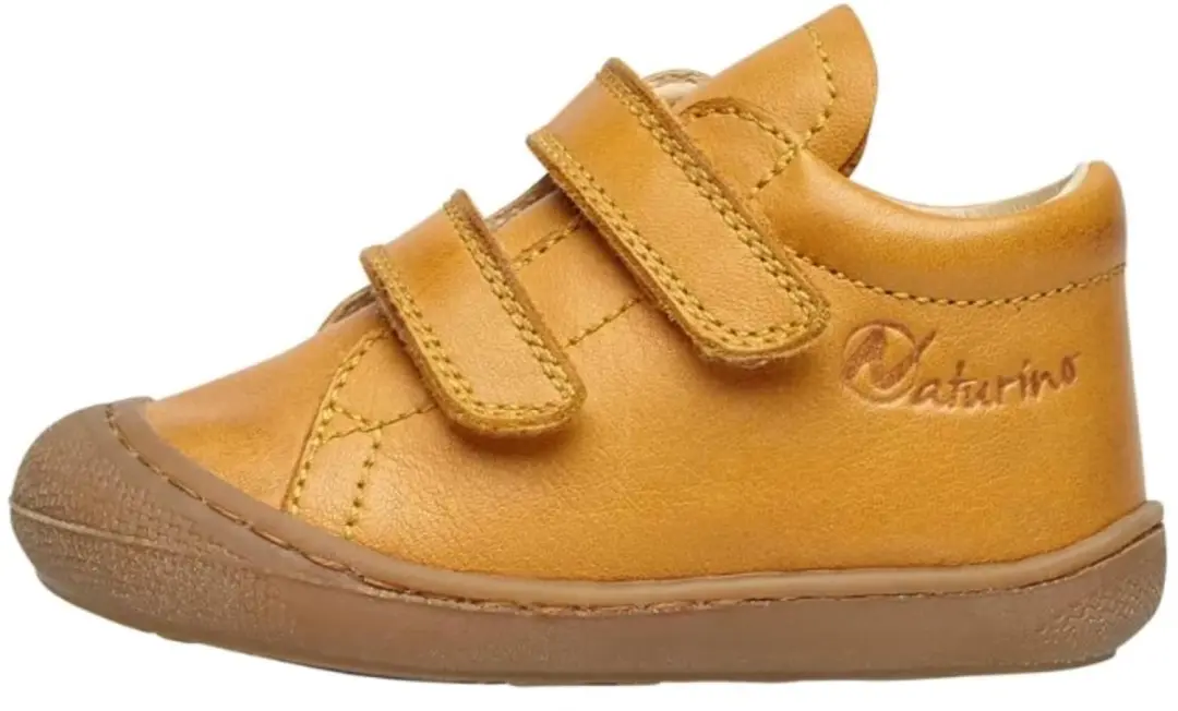 Naturino - Cocoon - Mt 22- velcro effen lederen sneakers- oker geel