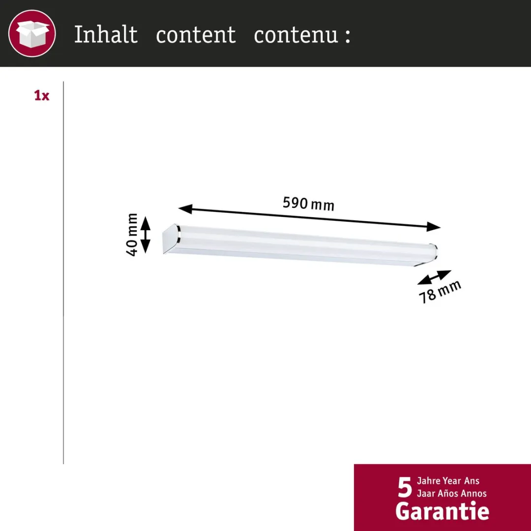 Paulmann Selection Bathroom LED-wandlamp Arneb 1000lm - IP44 - Chroom - afbeelding 6 van 6