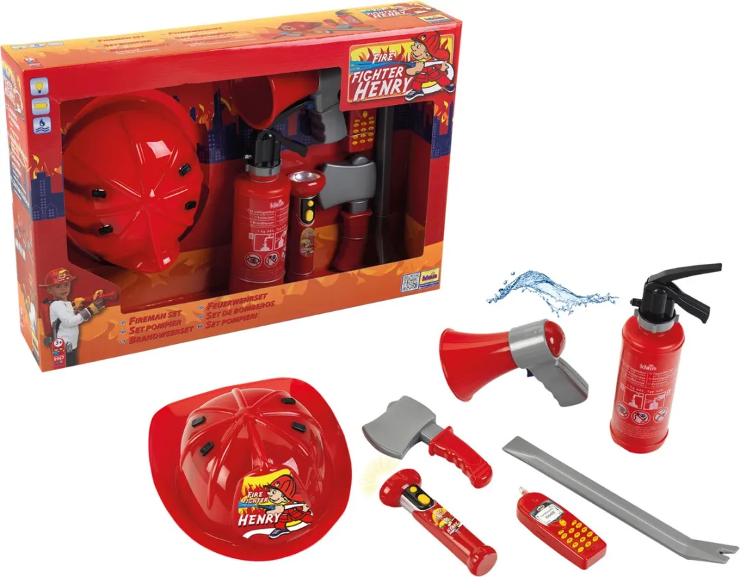 Klein Toys 7-delige Brandweerset - Rood/Grijs