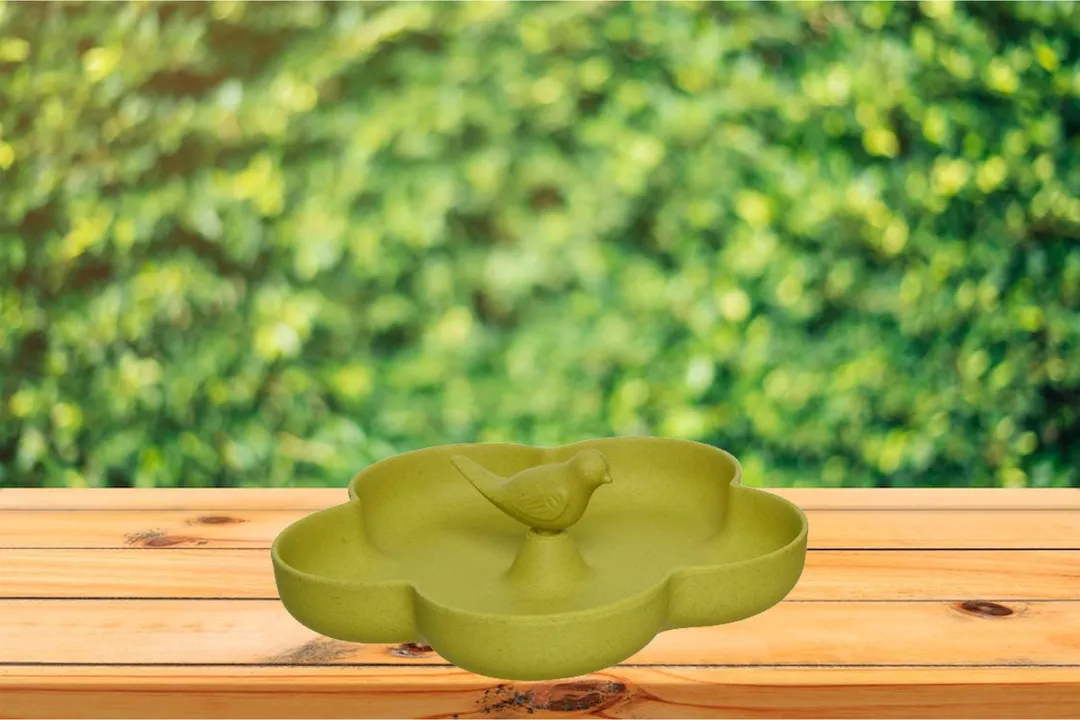Decoris Vogelbad Bamboe Groen 23cm
