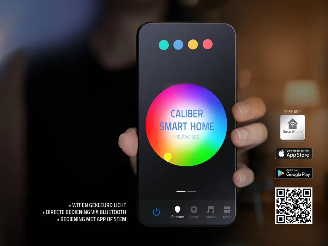 Caliber Smart Lamp E27 RGB & Warm Wit - 3 Stuks - Mat Glas