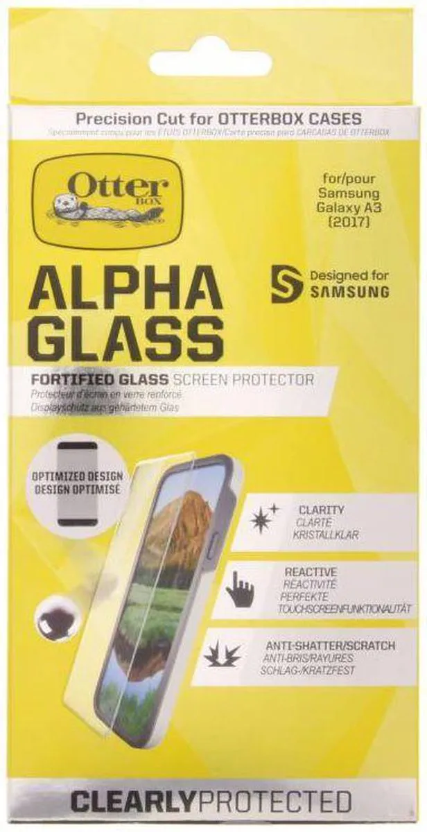 OtterBox Gehard Glas Ultra-Clear Screenprotector A3 (2017) - Zwart