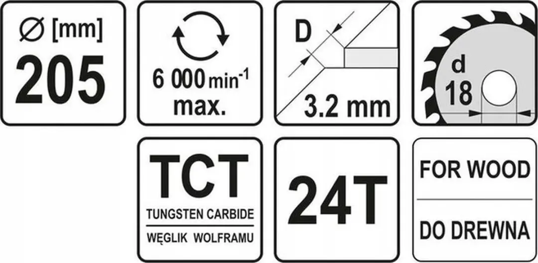 Yato YT-6071 Cirkelzaagblad Ø250mm - 40T - Ø30mm as - afbeelding 2 van 4