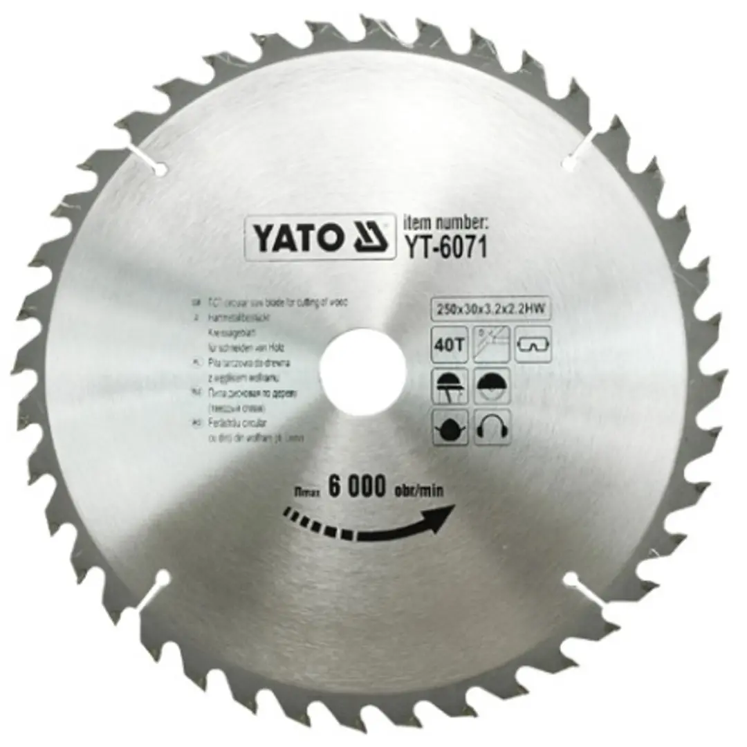 Yato YT-6071 Cirkelzaagblad Ø250mm - 40T - Ø30mm as - afbeelding 4 van 4