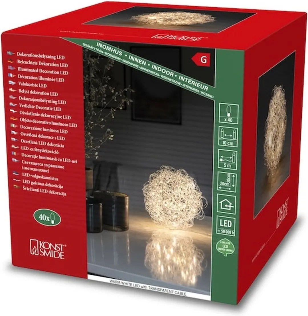 Konstsmide LED Draadbal 3513-303 - Ø20cm - Warm wit - afbeelding 4 van 6