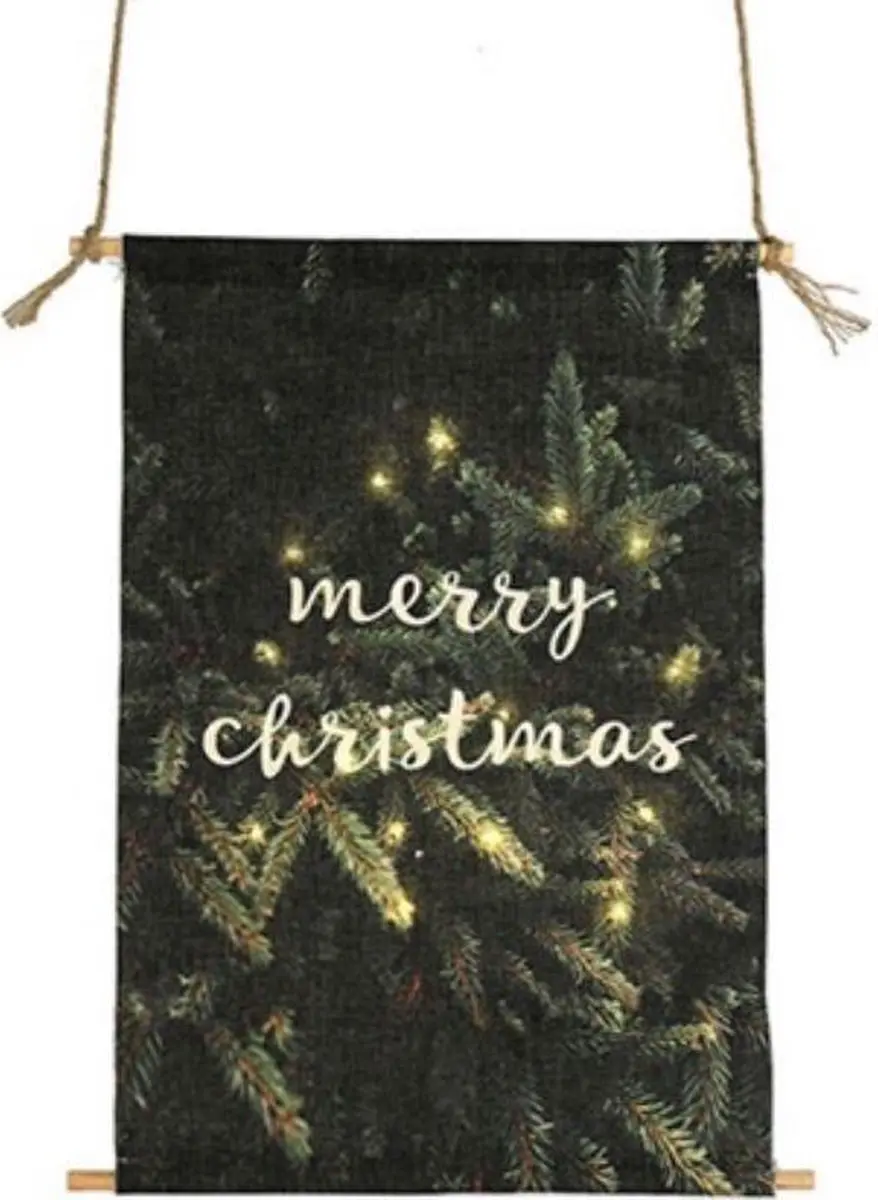 Countryfield Muurdecoratie Wyndell Led 60 Cm Textiel Groen