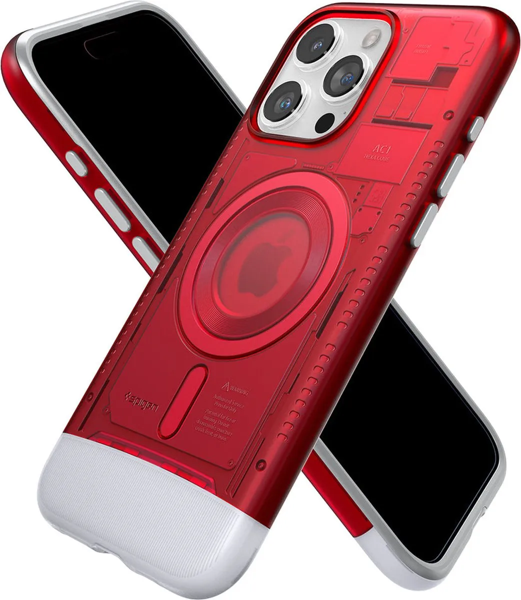 Spigen Classic C1 MagFit Hoesje iPhone 15 Pro Max - Rood - afbeelding 6 van 6