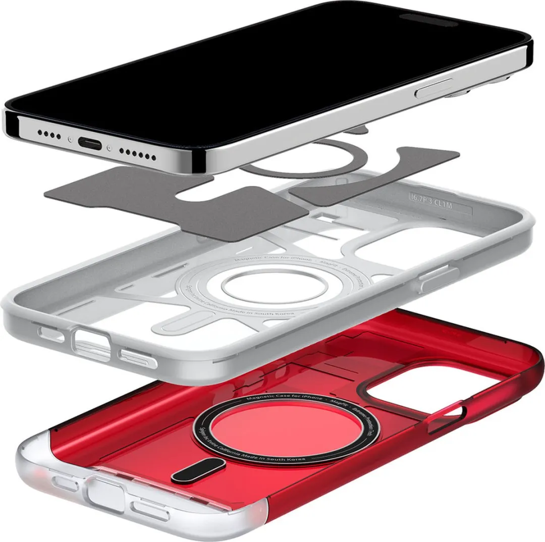 Spigen Classic C1 MagFit Hoesje iPhone 15 Pro Max - Rood - afbeelding 4 van 6
