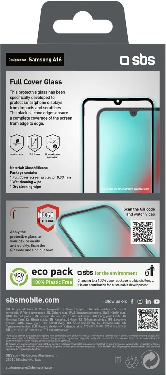 SBS TESCRFCSAA16 Screenprotector - o.a. Galaxy A16/A26/A17 - afbeelding 2 van 3