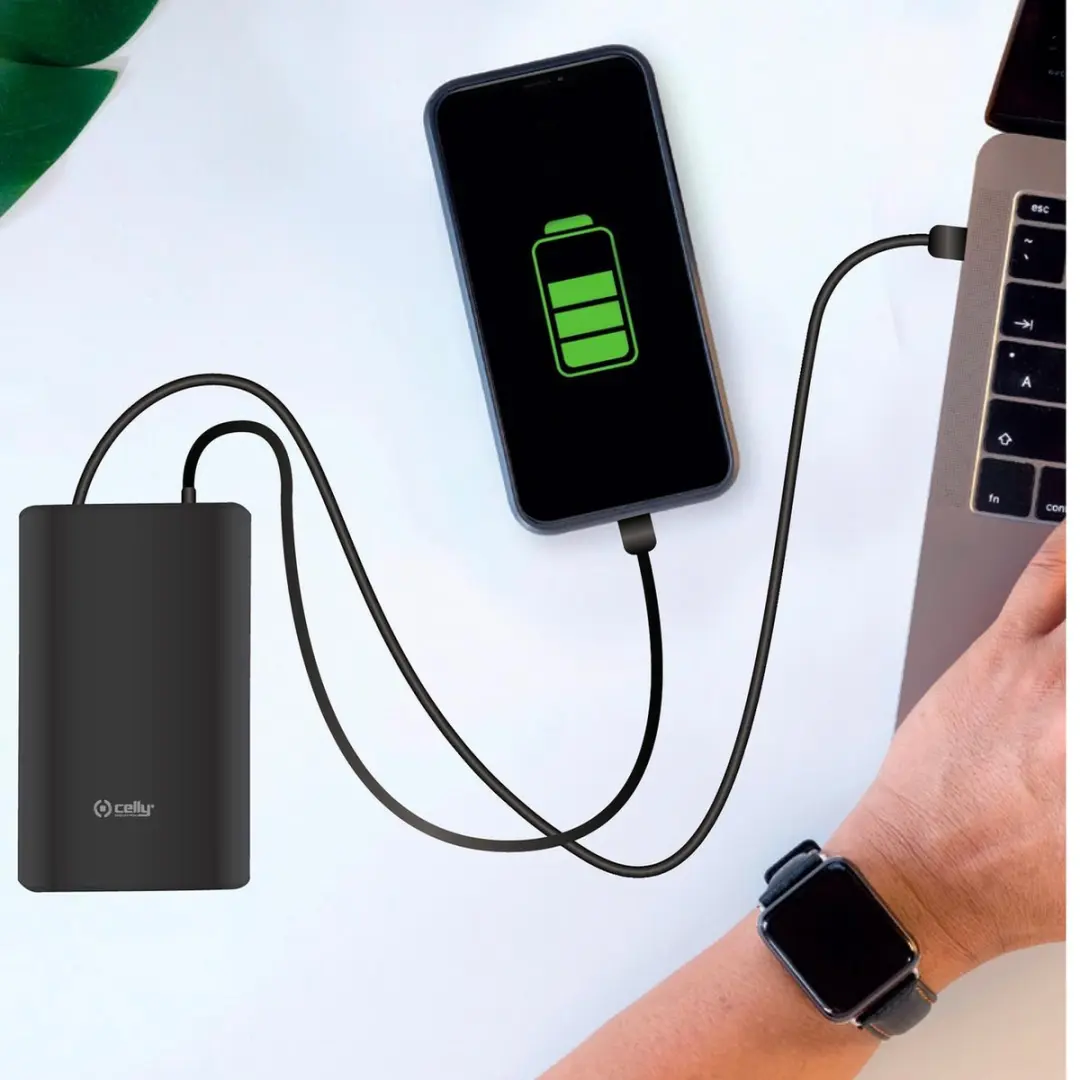 Celly PBPD45W15000BK Powerbank - 45W - 15000mAh - Zwart - afbeelding 3 van 4