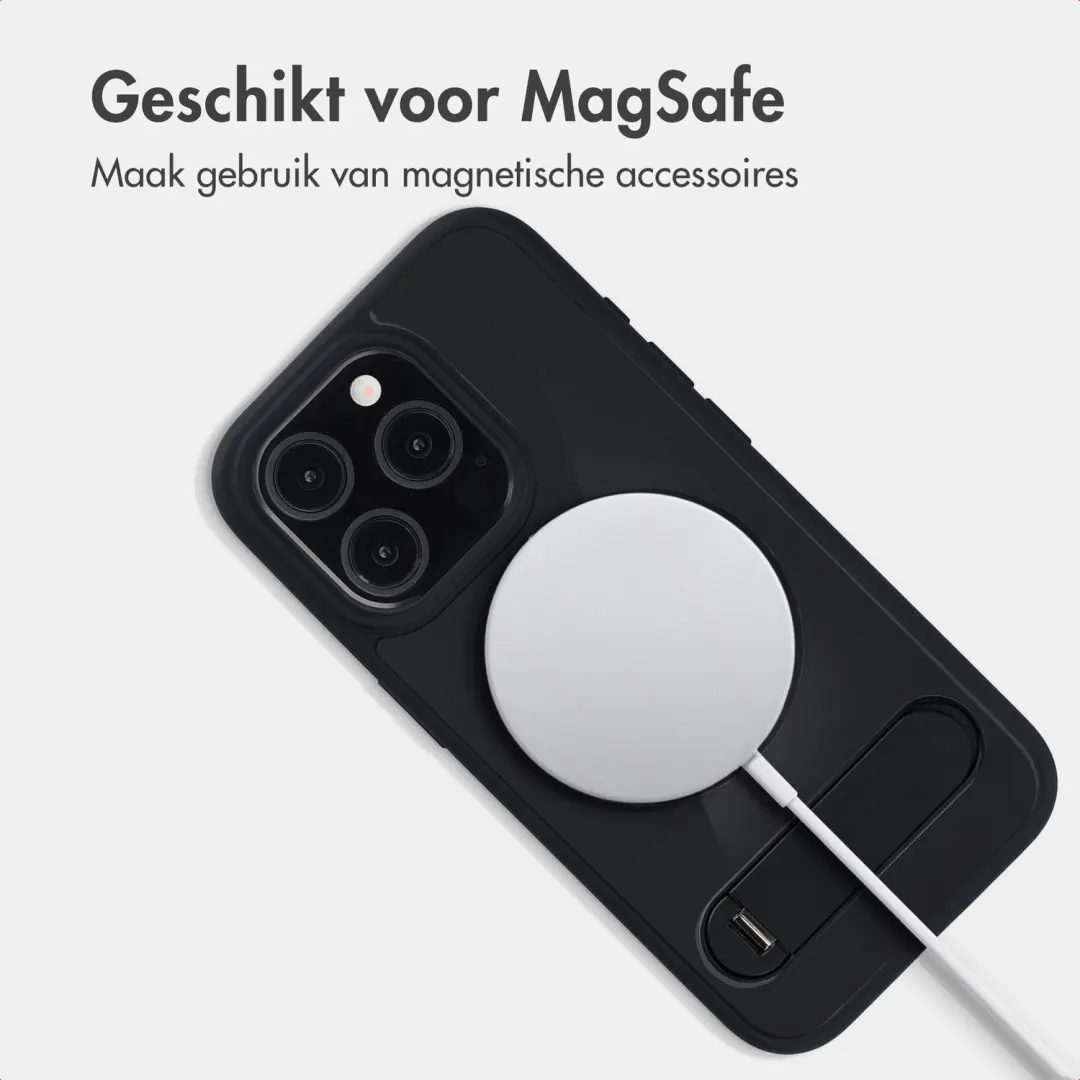 Accezz Hold Backcover iPhone 15 Pro hoesje met MagSafe - Zwart - afbeelding 3 van 6