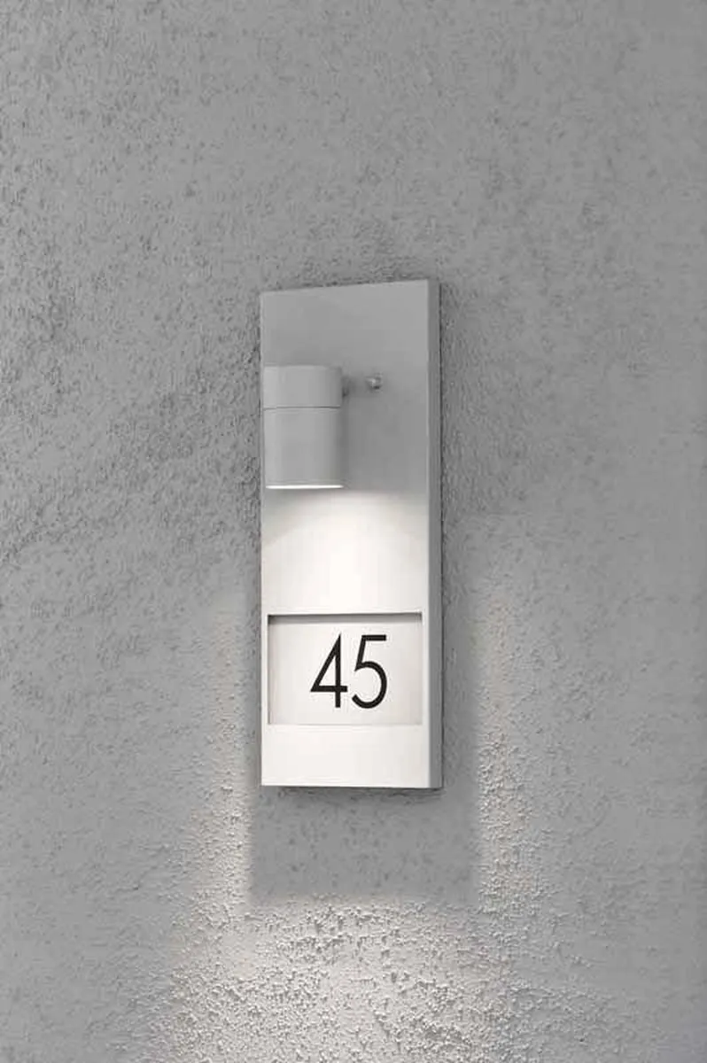Konstsmide Modena Huisnummerlamp Buiten GU10 - IP44 - Zilvergrijs