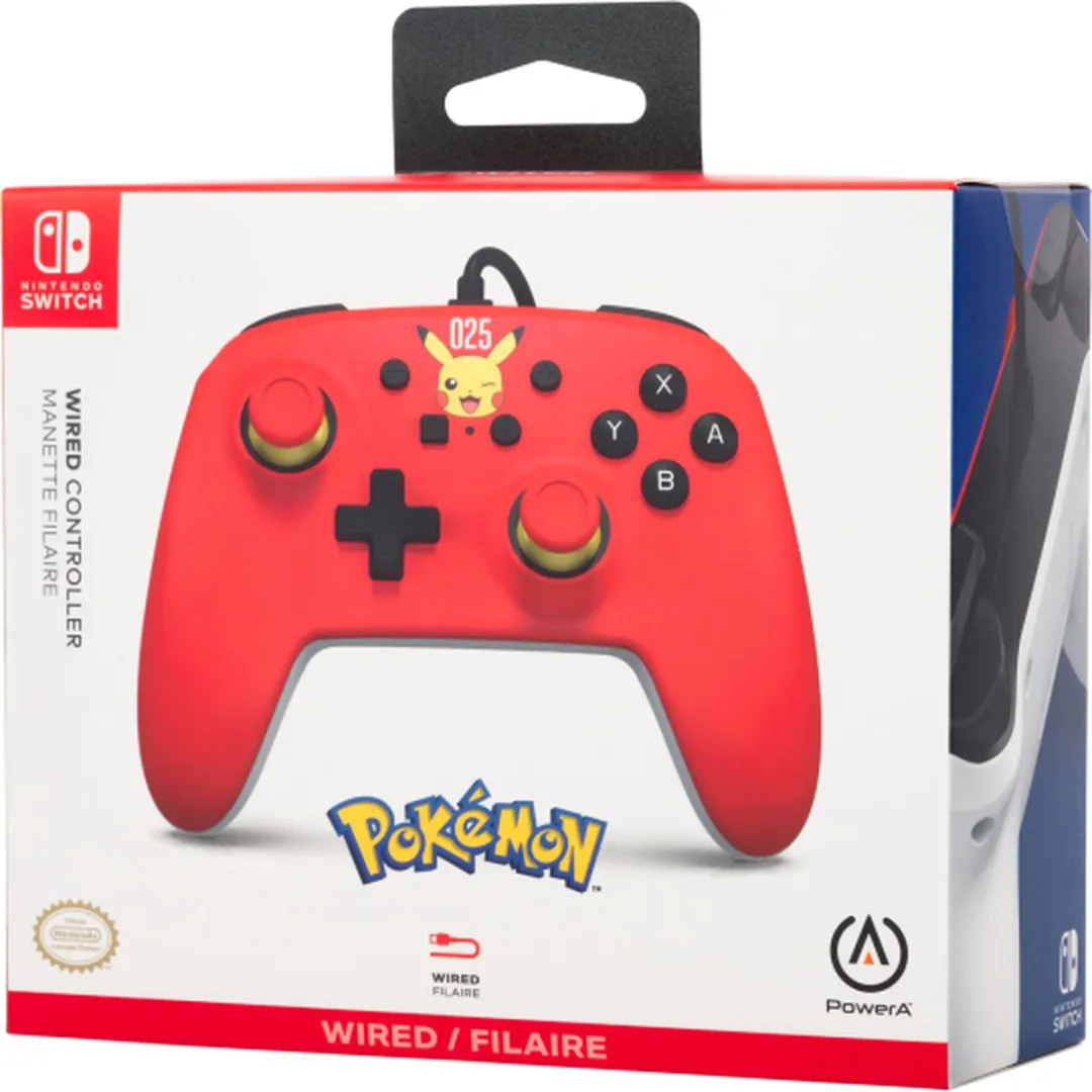 PowerA NSGP0200-01 Bedrade Controller Nintendo Switch - Lachende Pikachu