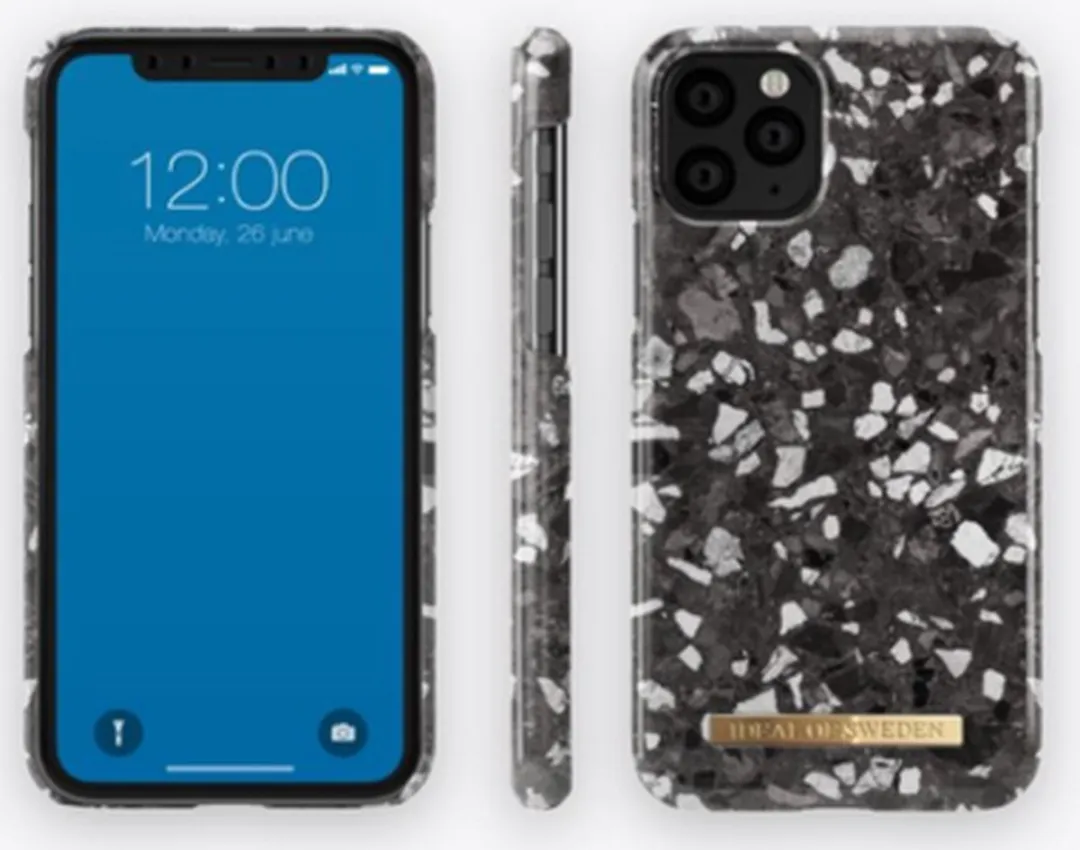 iDeal of Sweden iPhone 11 Pro Hoesje Terrazzo - Zwart/Grijs
