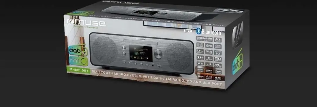 Muse M-885DBT Micro-audiosysteem met DAB+ - Zwart - afbeelding 6 van 6