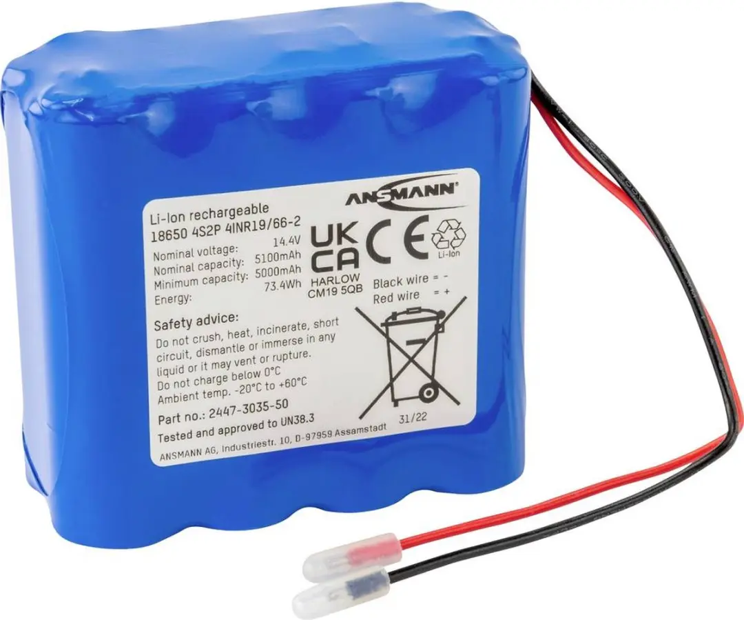 Ansmann 4S2P Accupack Li-ion 14.4V 5100mAh