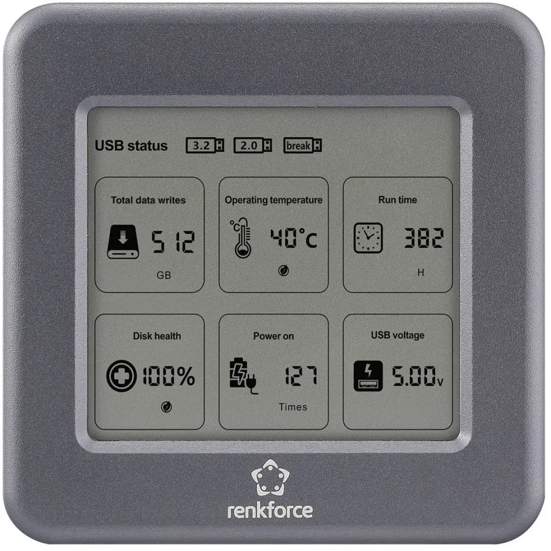 Renkforce RF-M2E-300 M.2 SSD-behuizing USB-C 10 Gbit/s - Grijs