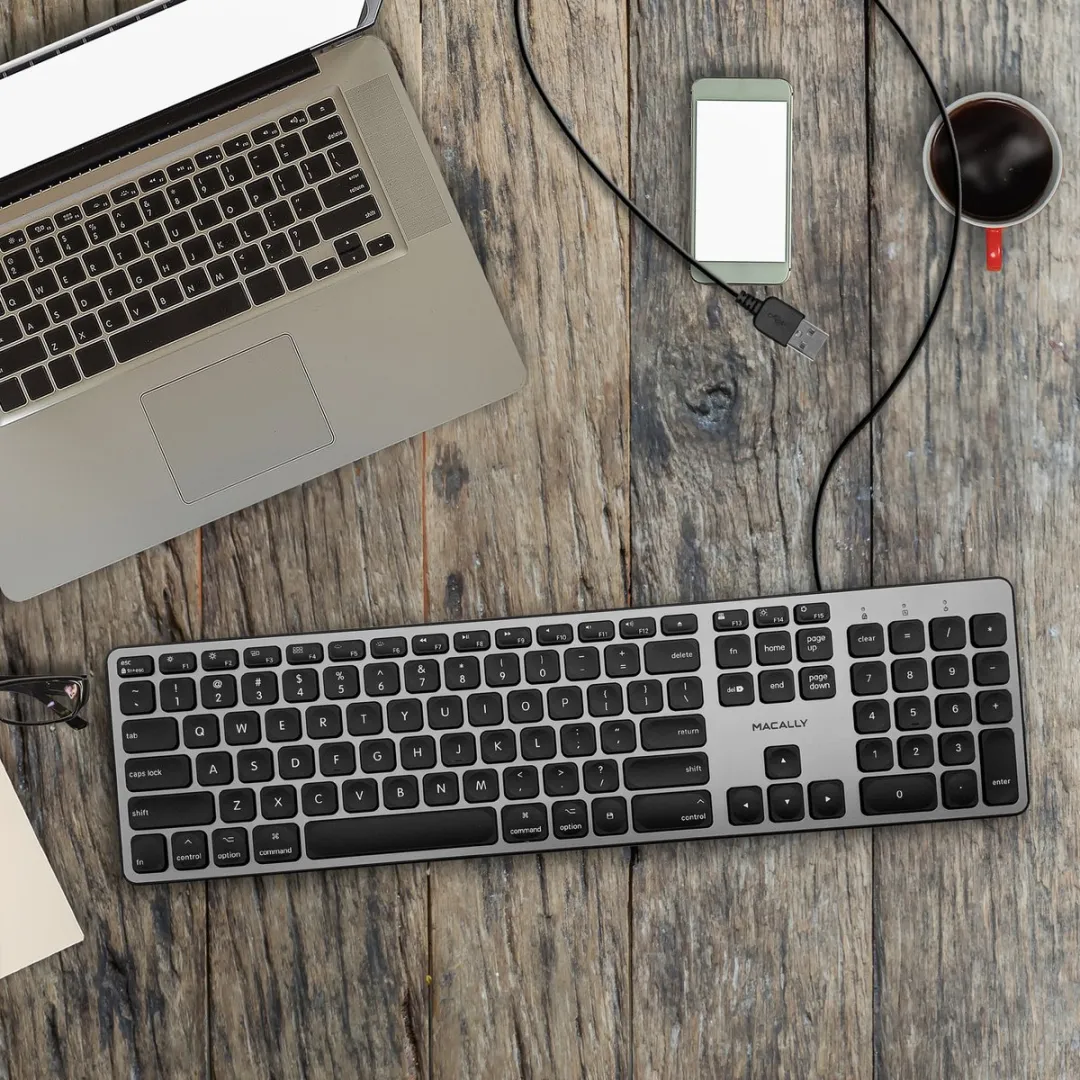 Macally BLSLIMKEYPROSG Toetsenbord - Spacegray