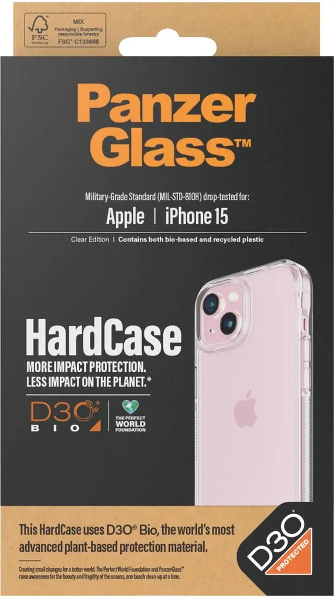 PanzerGlass Apple iPhone 15 HardCase with D3O Clear