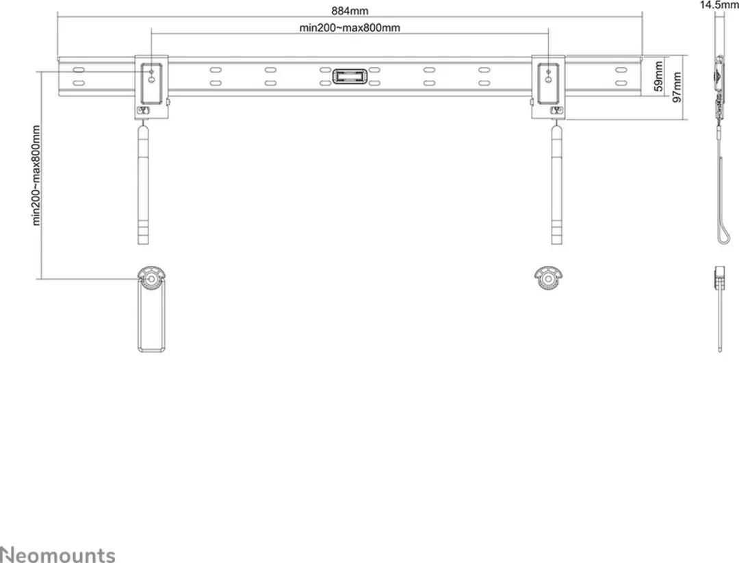 Neomounts PLASMA-W880 TV-beugel - 37" - 75" - 50 kg - afbeelding 4 van 6