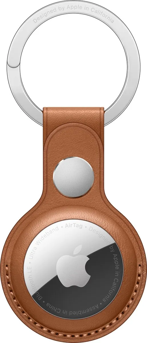Apple AirTag Sleutelhanger - Lederen Hoes Bruin