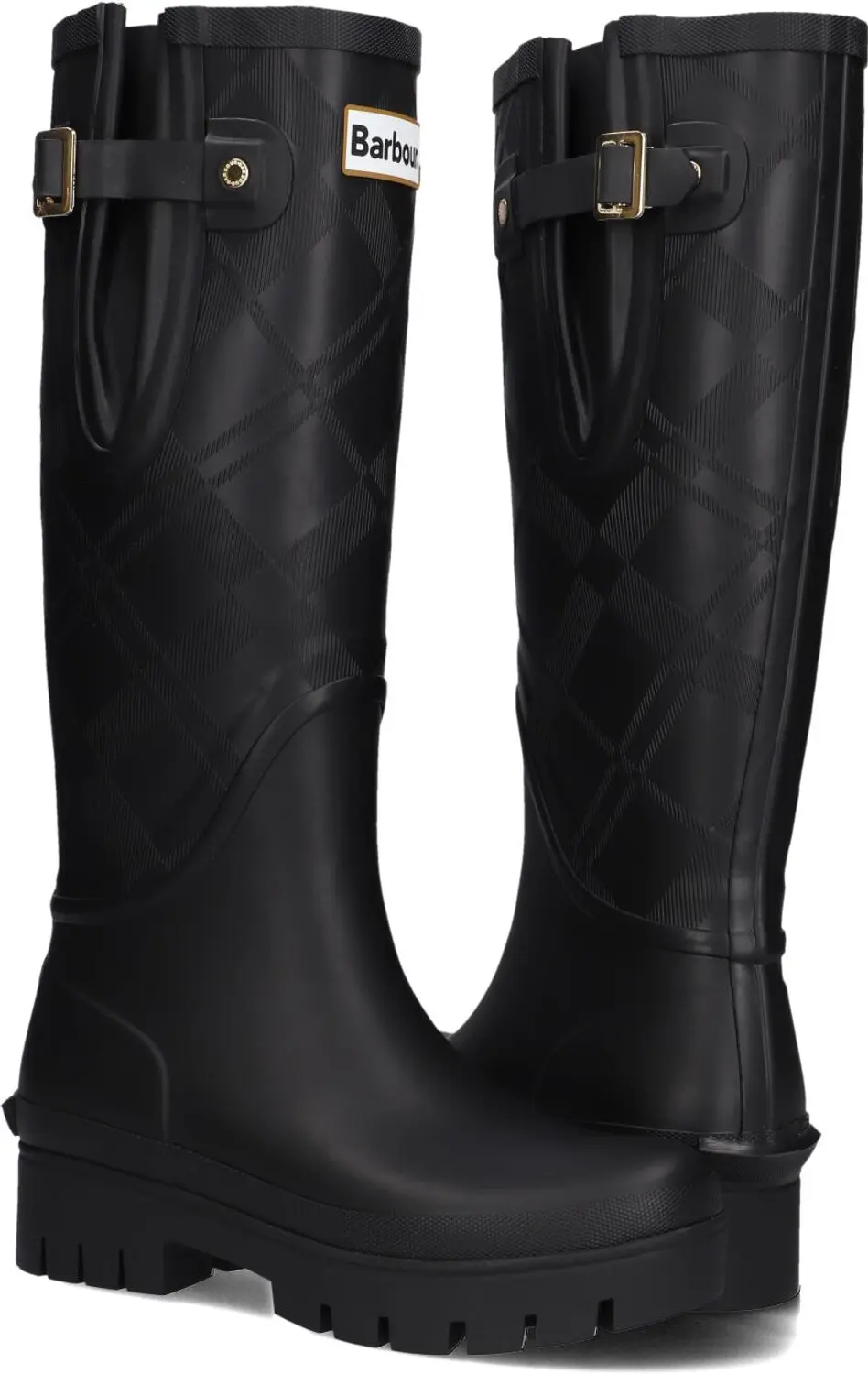 BARBOUR Barbour Leighton Tartan Tall Welly Boots Dames - Zwart - Maat 41