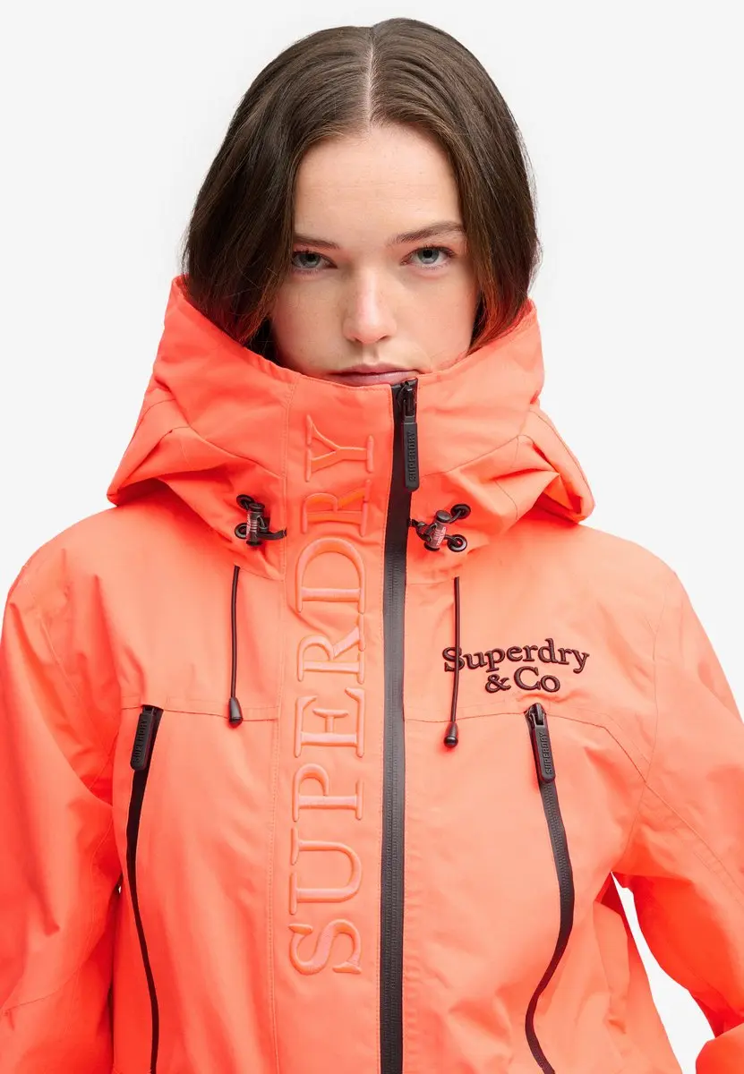 Superdry Ultimate Freestyle Dames Ski Jas - Neon Rood - XL - afbeelding 4 van 4