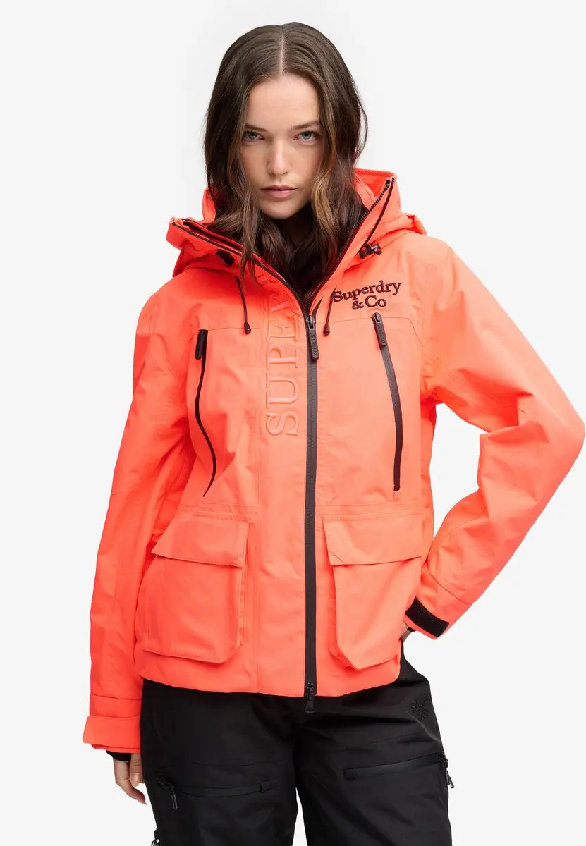 Superdry Ultimate Freestyle Dames Skijas - Neon Red - afbeelding 4 van 4