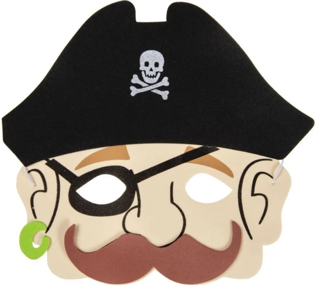 Toi-Toys Piraat Maskers Set - 4 Stuks - Multi