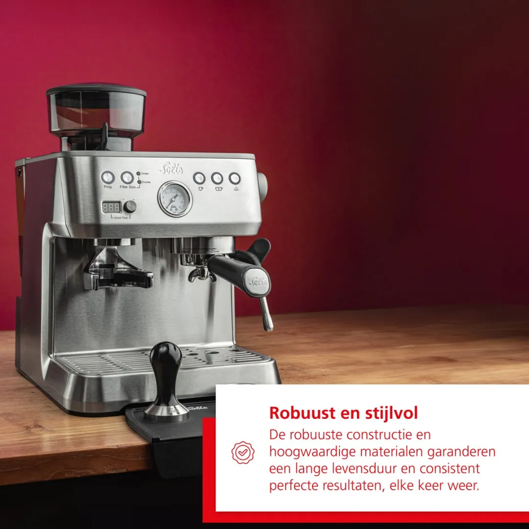 Solis Grind & Infuse Perfetta 98036 Pistonmachine - 2 Kopjes - 1640W - Zilver