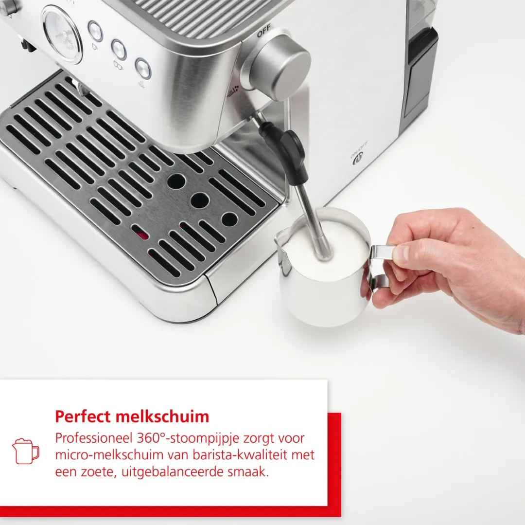 Solis Grind & Infuse Perfetta 98036 Pistonmachine - 2 Kopjes - 1640W - Zilver