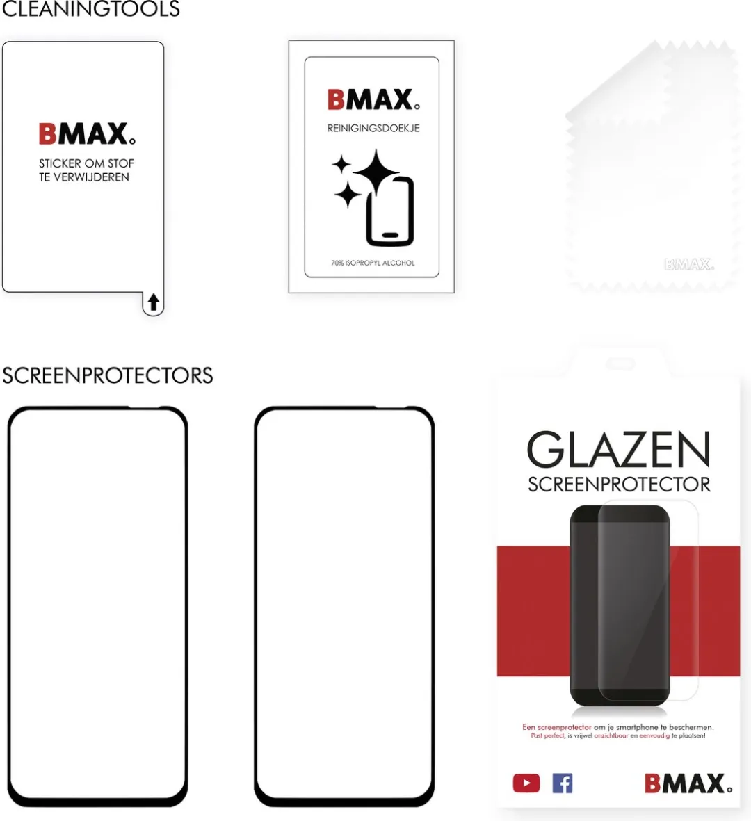 BMAX Screenprotectors Moto G72 - 2 Stuks - Gehard Glas