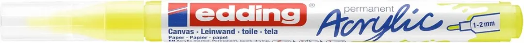 edding 5300 Acrylmarker - Neon Geel - Fijne punt - afbeelding 2 van 3