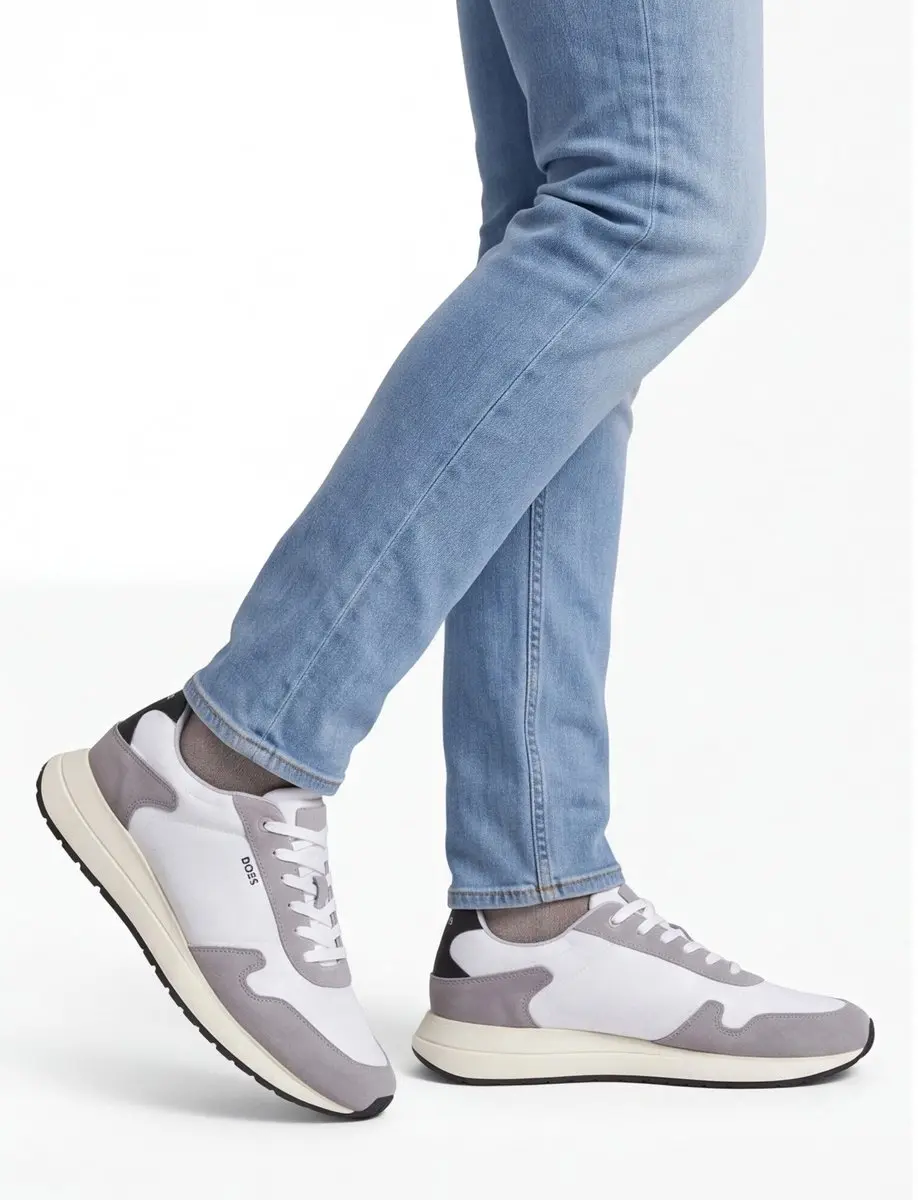 BOSS Black Vinston Runn Sneakers - Wit - afbeelding 5 van 6