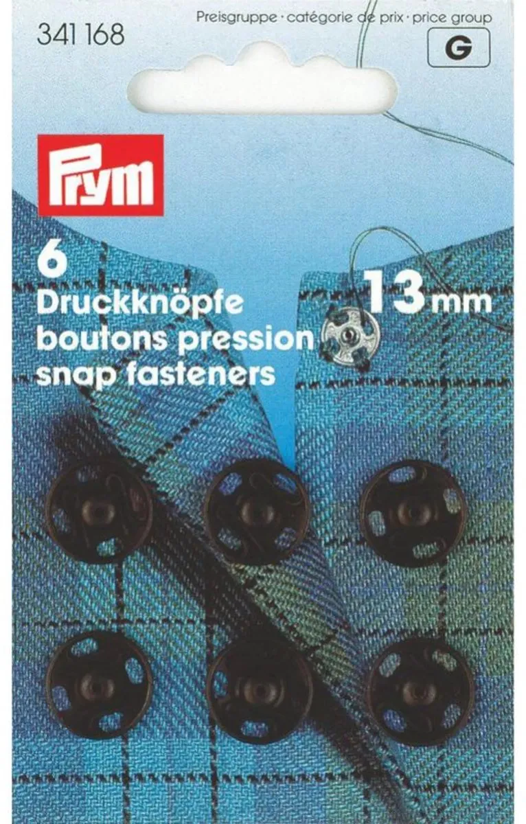 Prym Drukknoop 13mm - 6 Stuks Zwart