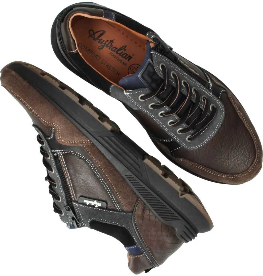 Australian Connery Heren Sneakers - Bruin - Maat 48 - afbeelding 3 van 6