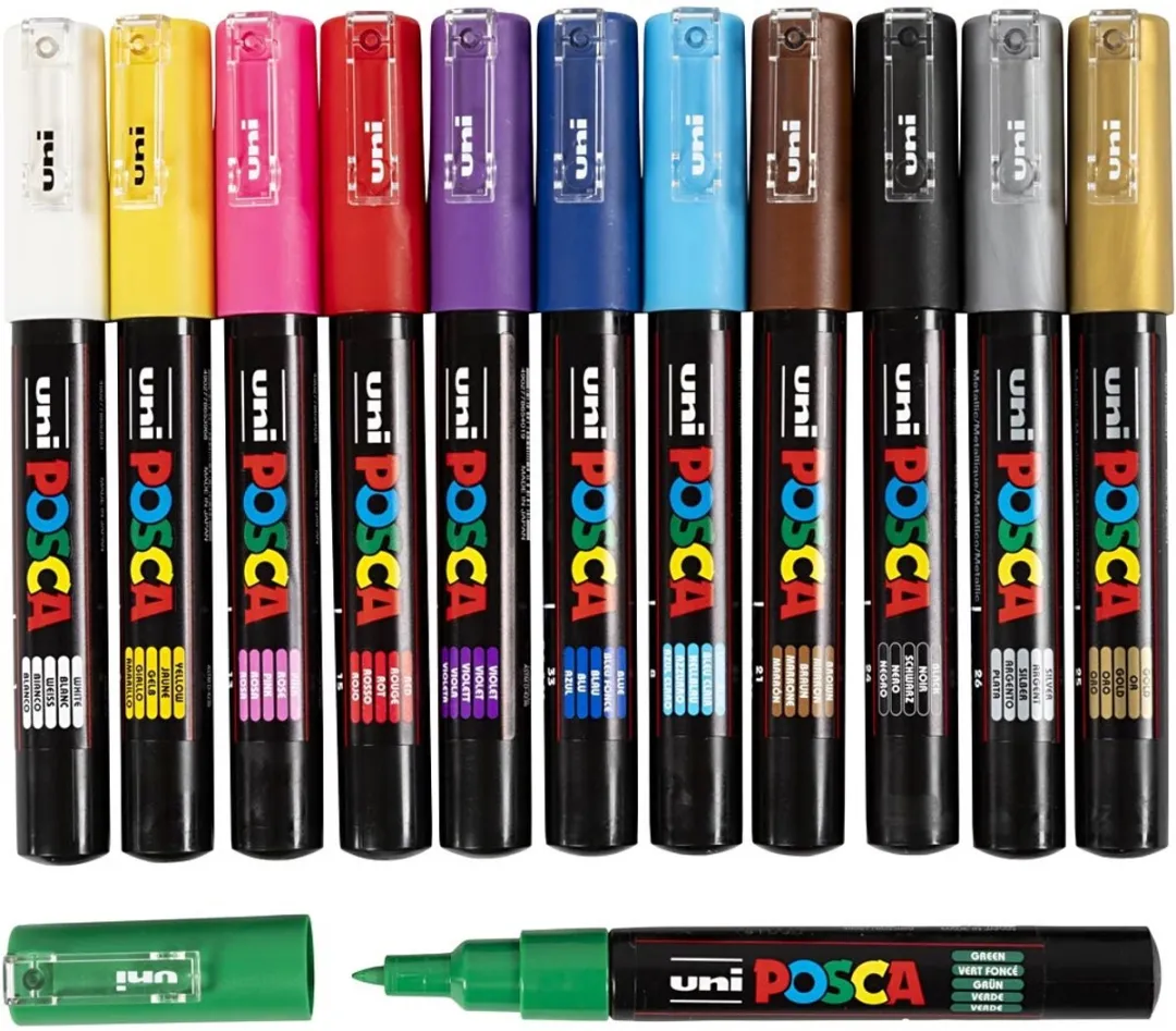 Posca Uni Posca Verfmarker Set - 12 Stuks (4x3) - Multi - afbeelding 6 van 6