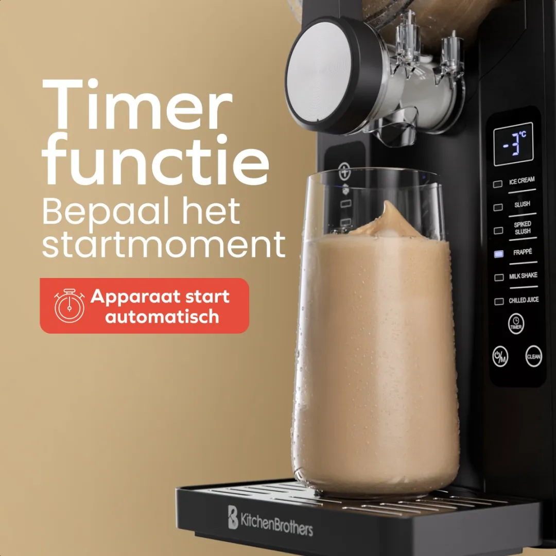 KitchenBrothers Slush Puppy Maker KB4221 - 1,6L - 6 Standen - Zwart