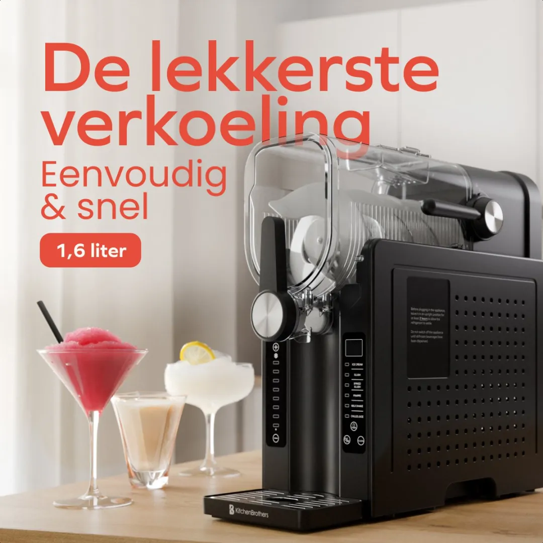 KitchenBrothers Slush Puppy Maker KB4221 - 1,6L - 6 Standen - Zwart