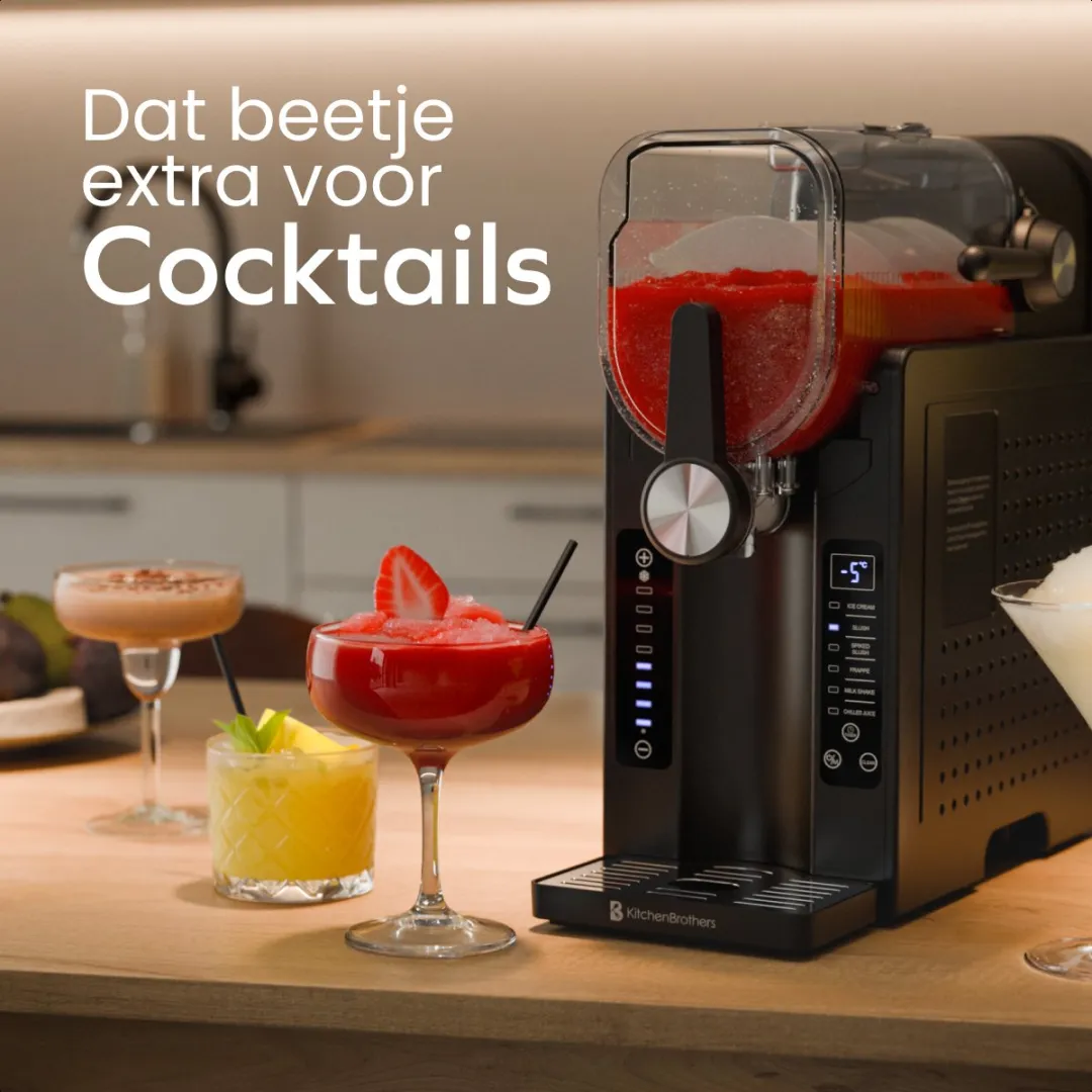 KitchenBrothers Slush Puppy Maker KB4221 - 1,6L - 6 Standen - Zwart