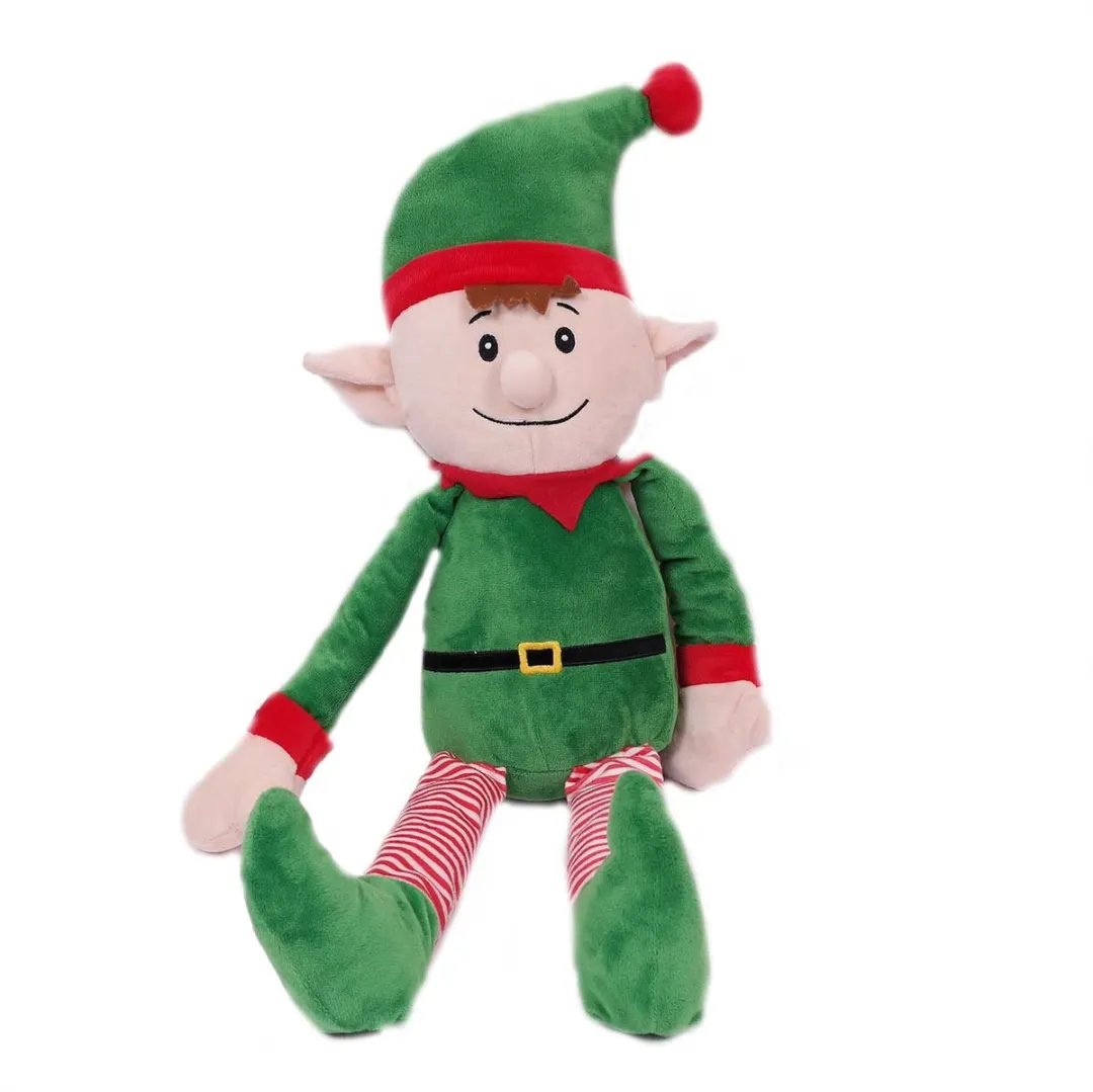 PIA Soft Toys Pluche Elf Knuffels - 2 Stuks 40cm - Groen/Rood