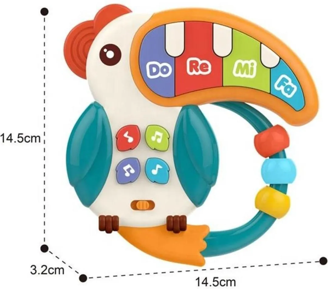 Eurekakids Toekan Babyspeeltje - Multifunctioneel - Piano/Kralen - Multi